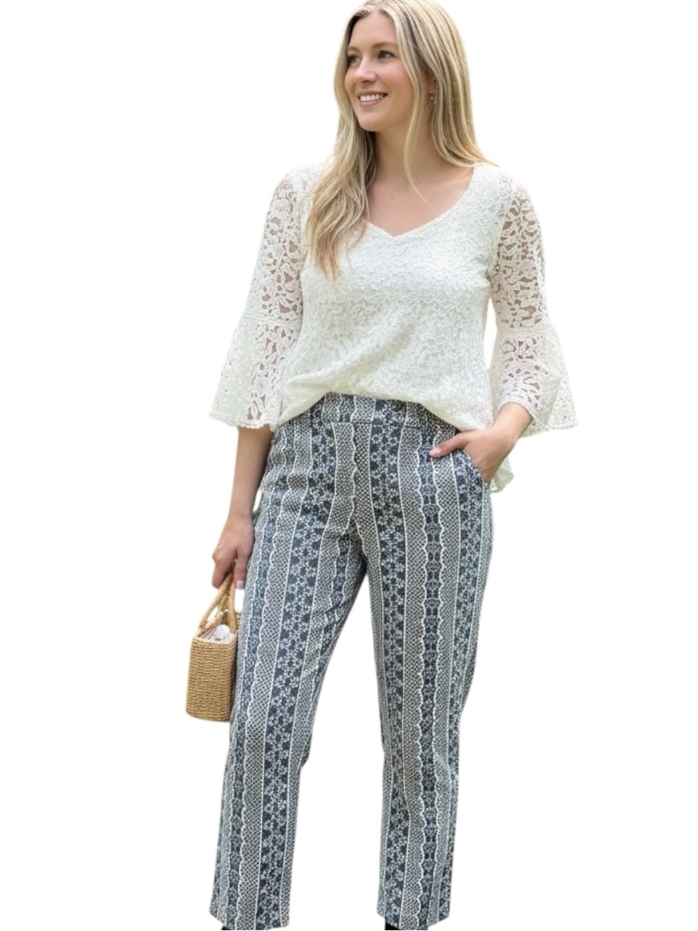NWT Lulus Size Large Fully Embroidered Pants